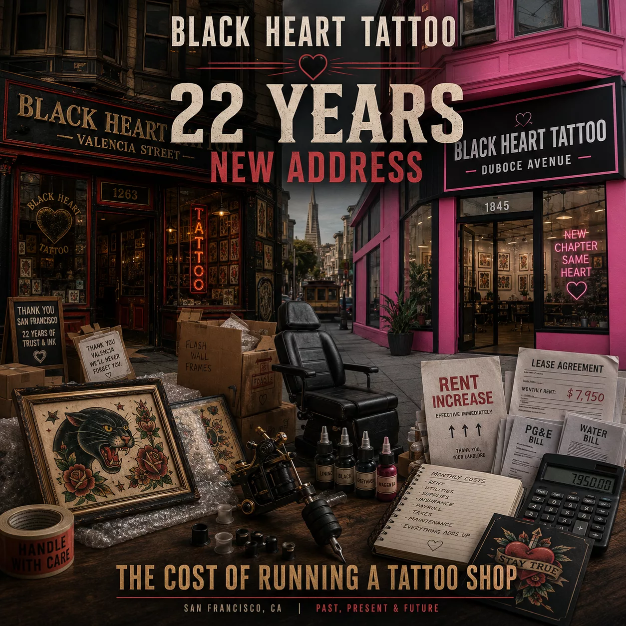 Black Heart Tattoo przeprowadza się po 22 latach. Ile kosztuje prowadzenie studia?