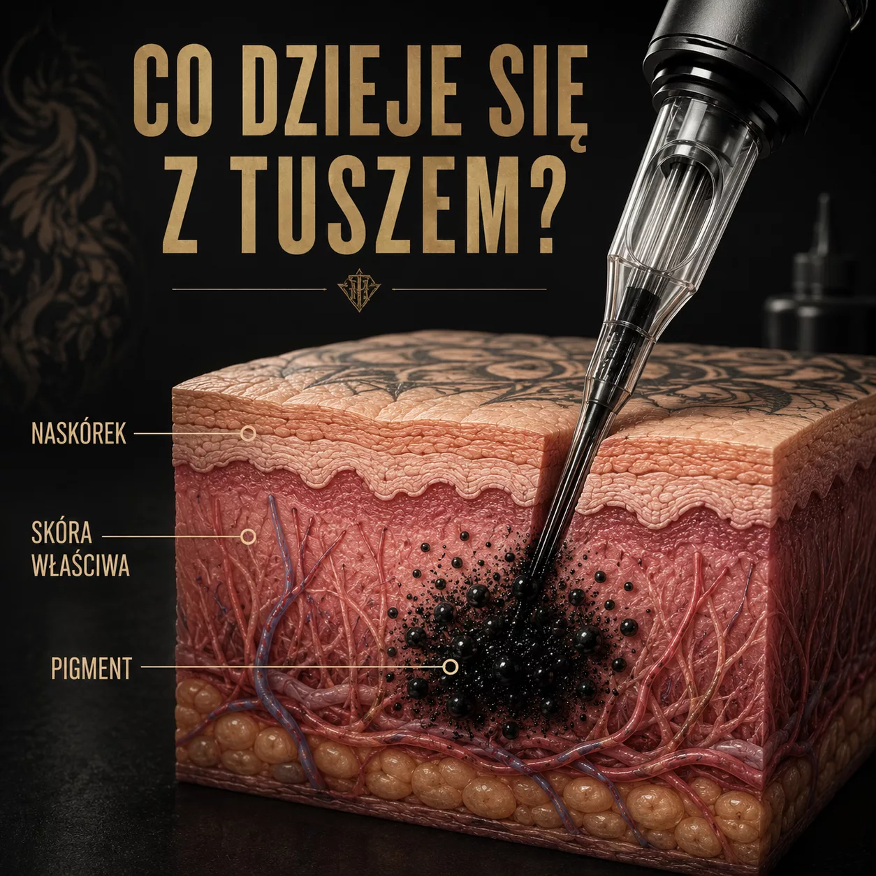 Co naprawdę dzieje się z tuszem pod skórą? Dermatolog wyjaśnia naukę stojącą za tatuażem.