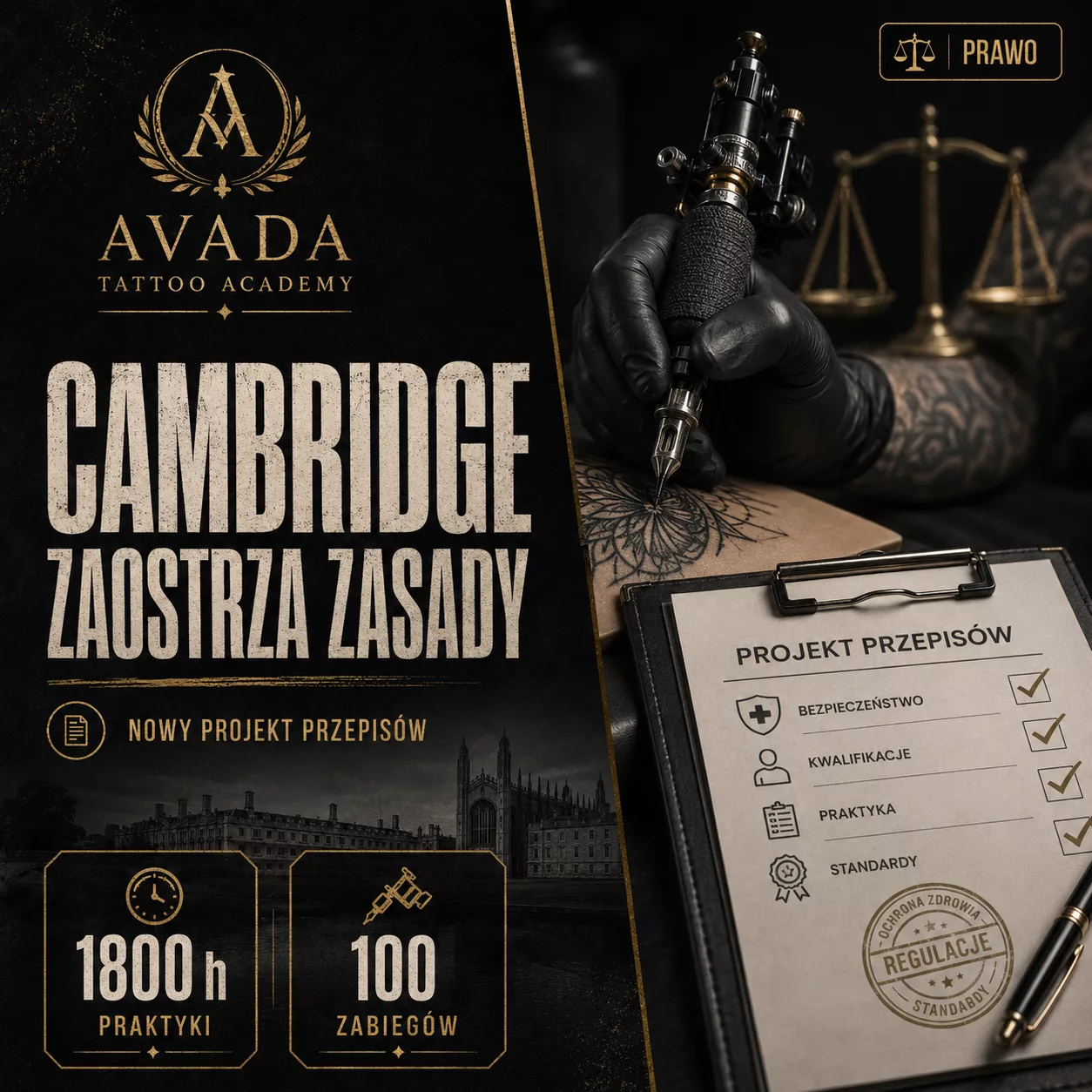 Cambridge zmienia zasady nauki tatuowania. 1800 godzin praktyki i minimum 100 zabiegów